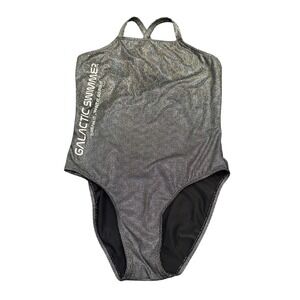 Zara Black Metallic Youth Girl Swim Suit One Piece Size 11-12